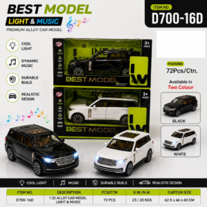 Best Model Light & Music Premium Alloy Car Model D700-16D