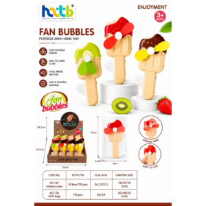 Fan Bubbles Popsicle Mini Hand Fan