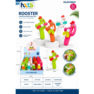 Rooster Cartoon Mini Hand Fan